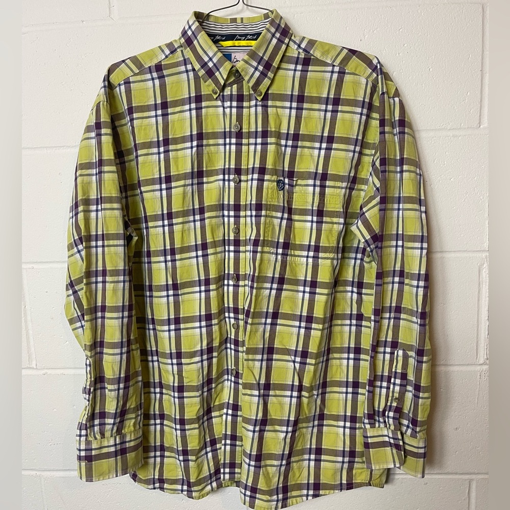 Wrangler George Strait Cowboy Cut Plaid Button Down Shirt Men’s Large